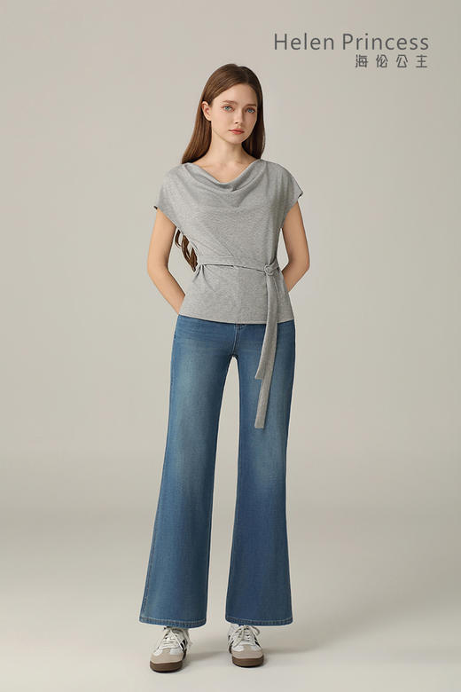 雅致荡领飘带收腰上衣 商品图8