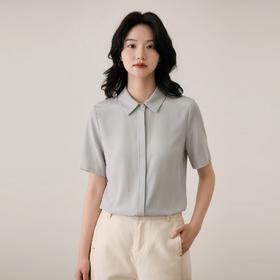 【春潮】100%桑 蚕丝Polo领真丝短袖上衣ZS25045