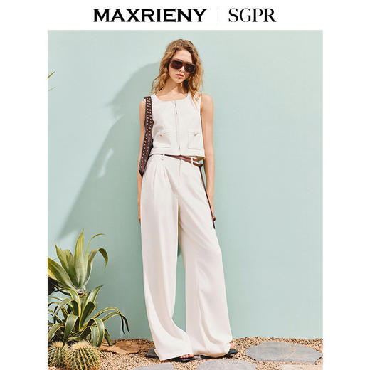 【SGPR】精致通勤直身钉珠马甲背心25夏千金修身马夹(货号:MU86VE251) 商品图1