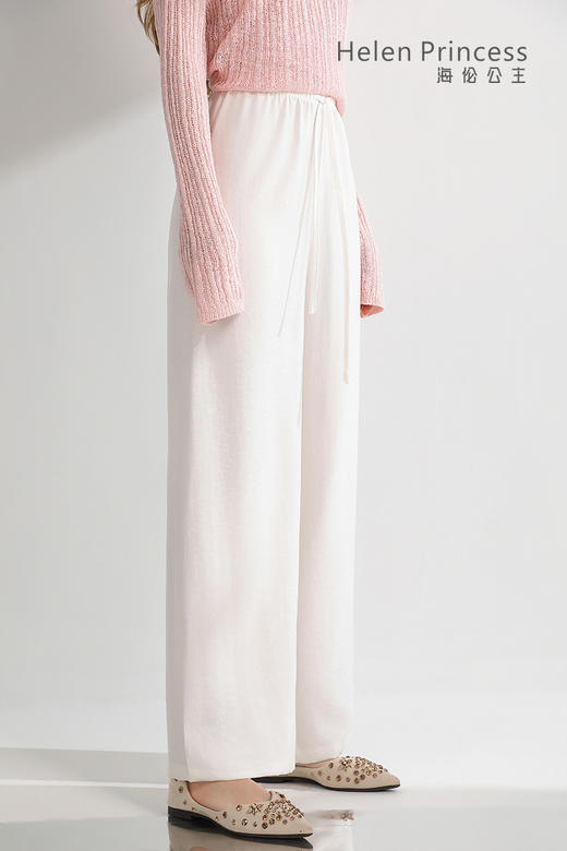 抽绳高腰垂感阔腿裤 商品图1