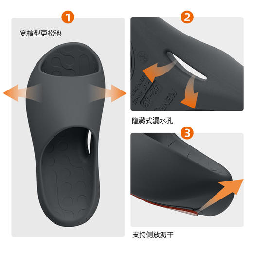 MM 山姆 科柔 抗菌防滑拖鞋成人款南 墨鱼黑 商品图4