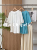 专柜实拍【苎麻+莱赛尔】拉夏贝尔/La Chapelle高奢品质！透气亲肤气质圆领压褶简约净版短袖小衫女 商品缩略图7