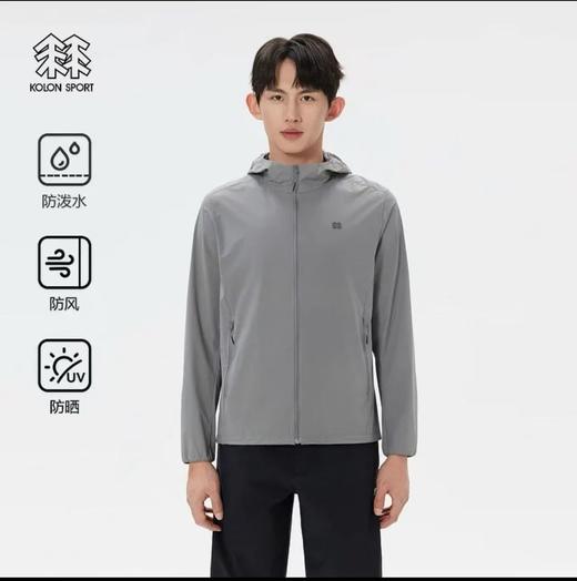 点此购买 可隆春夏季男士户外通勤连帽皮肤衣外套 bk 344396 商品图5