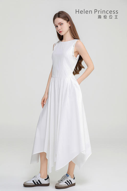 无袖收腰大摆连衣裙 商品图7