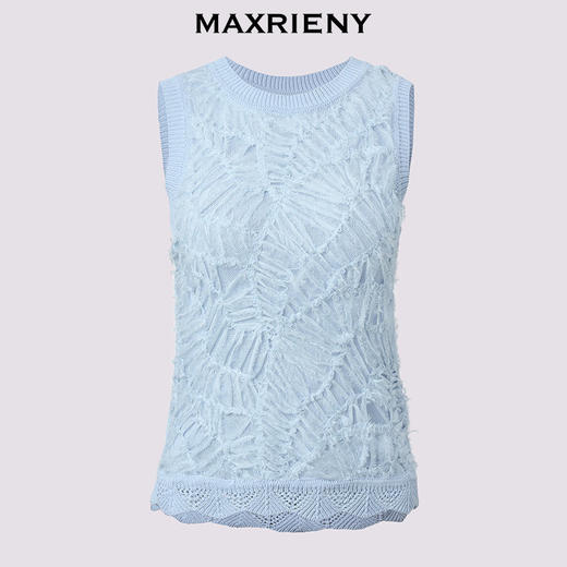 【商场同款】MAXRIENY精致日常立体纹理无袖毛衫肌理感针织上衣夏(货号:MC86SW275) 商品图4