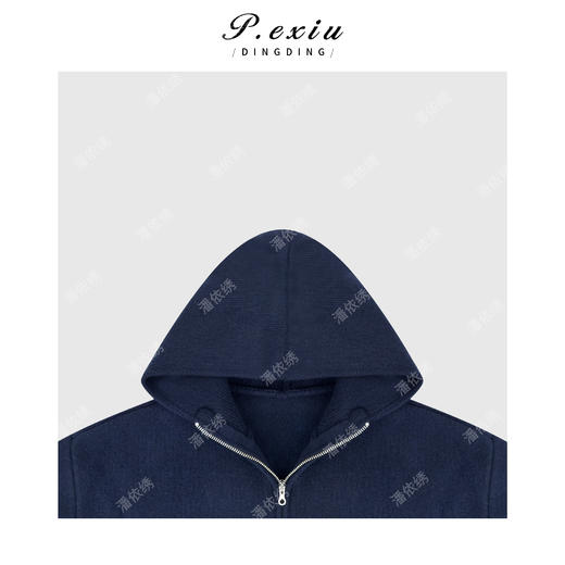 04-2潘依绣丁丁宠粉 100%羊毛极简风休闲半拉链连帽长袖针织上衣Q61948 商品图2