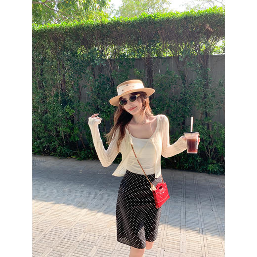 <曾小咸推荐>韩系2色波点中裙半身裙【预售款，预计3-15天！！】 商品图2