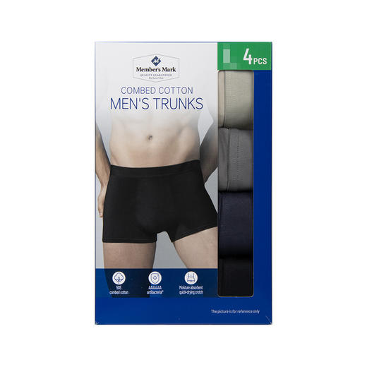 MM 山姆 Member's Mark 精梳棉男士内裤 4条装 混色 商品图11