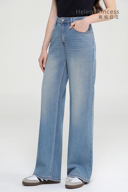 直筒阔腿牛仔裤 商品图1