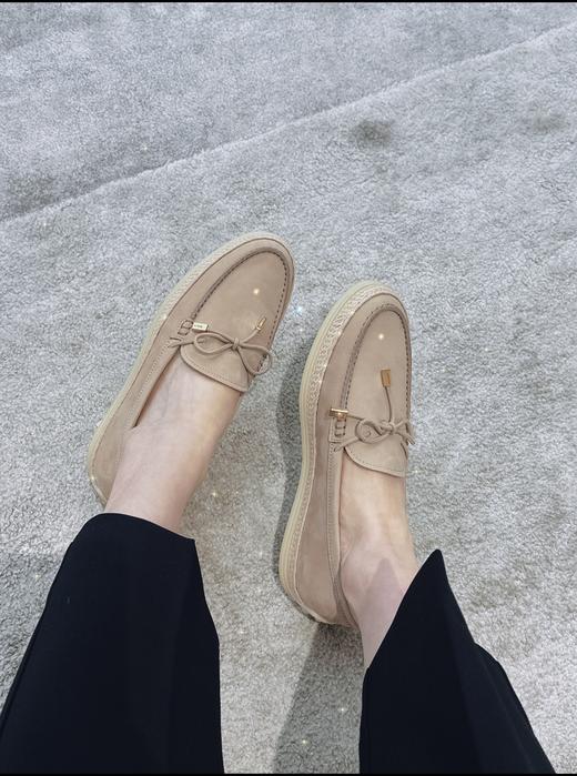 TODS 磨砂皮面草编麻绳底乐福鞋 商品图7