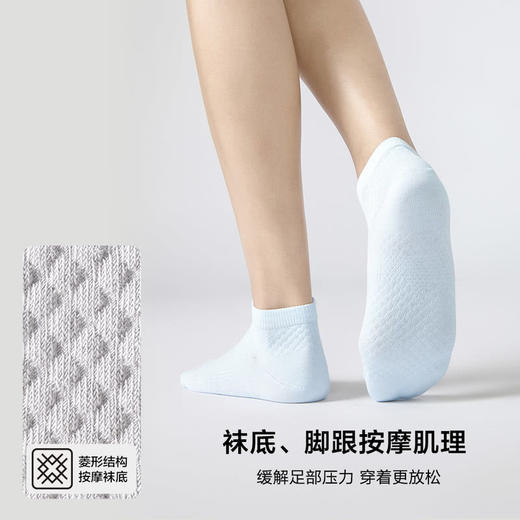MM 山姆 Member's Mark 吸湿速干长绒棉女短袜 8双装 时尚色 商品图4