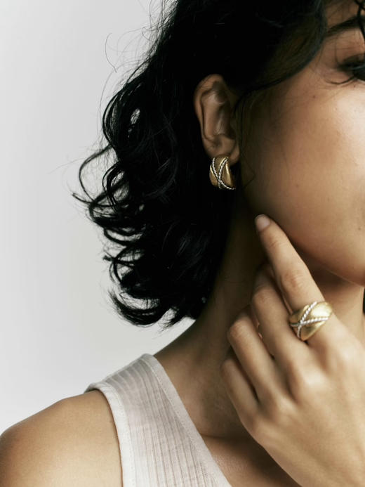 LS｜ X-Arch Earrings 穹線耳环  [ 金 / 银 ]【Kaleidoscope】 商品图1