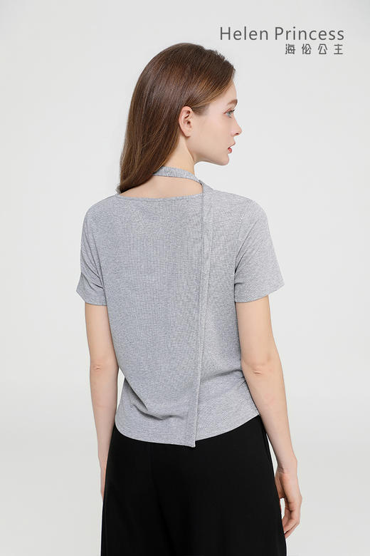 荡领飘带收腰上衣 商品图3