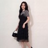 奢姿大码女装2026夏季假两件拼色网纱蛋糕裙胖妹妹遮肉气质长裙9962854701 商品缩略图4