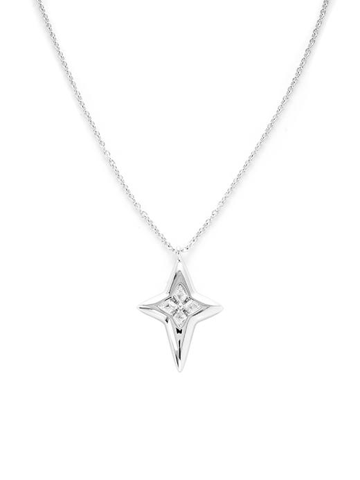 TR她热 随星所欲 银色四芒星锆石原创设计简约百搭可调节项链 预售 商品图2