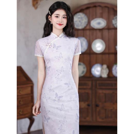 新中式国风复古旗袍改良年轻款 优雅高级感显瘦旗袍1605 商品图0