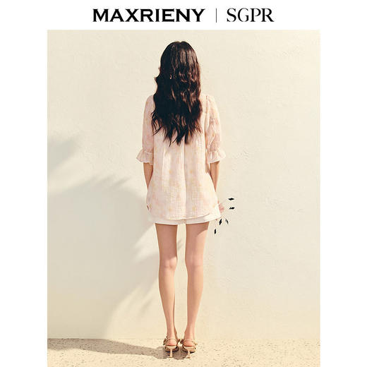 【SGPR】浪漫优雅宽松印花衬衫女25夏肌理感衬衣上衣(货号:MU86TP005) 商品图3