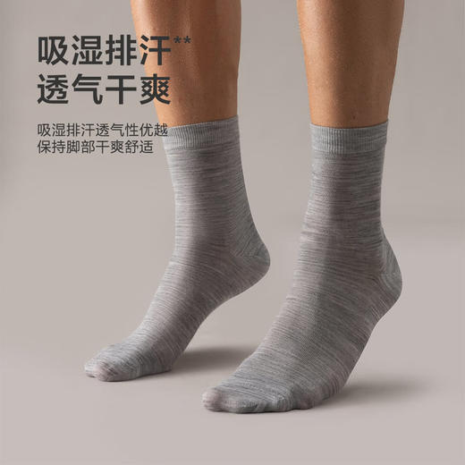 MM 山姆 Member's Mark 轻薄可机洗美利奴羊毛男袜 4双装 商品图2