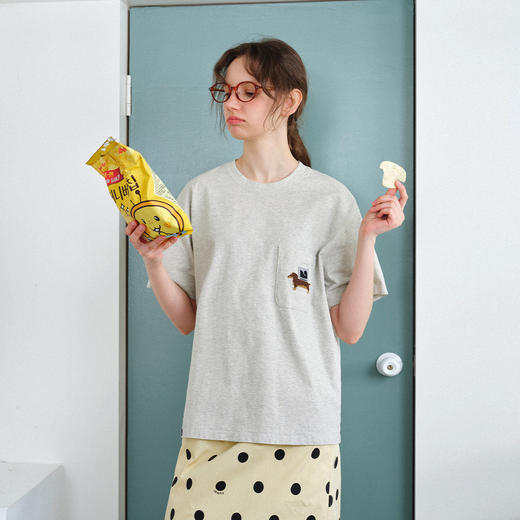 714street腊肠犬创意刺绣短袖 商品图0