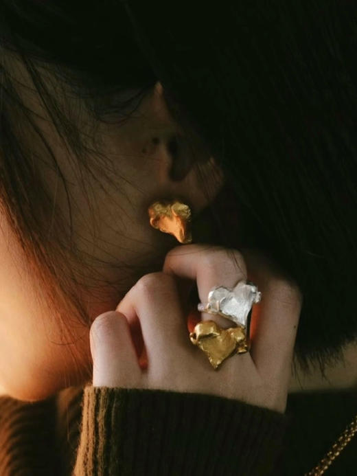 LS｜El pellets de corazón Earrings 云粒耳环 [ 金 / 银 ]【Celestial】 商品图0