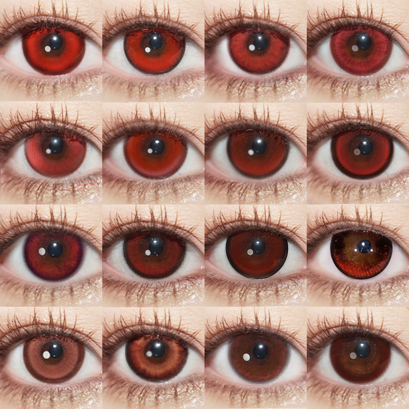 【合集】MyukiCon深红色 COS美瞳 梦泪红/爱意供给/烛光暗恋/复仇蝴蝶/赤红莲/恶魔吟唱/玫瑰墓园/血色蔷薇/女王的救赎/游仙红 恋与深空秦彻/第五人格/绫波丽/IVAN 万圣红棕暗红色系