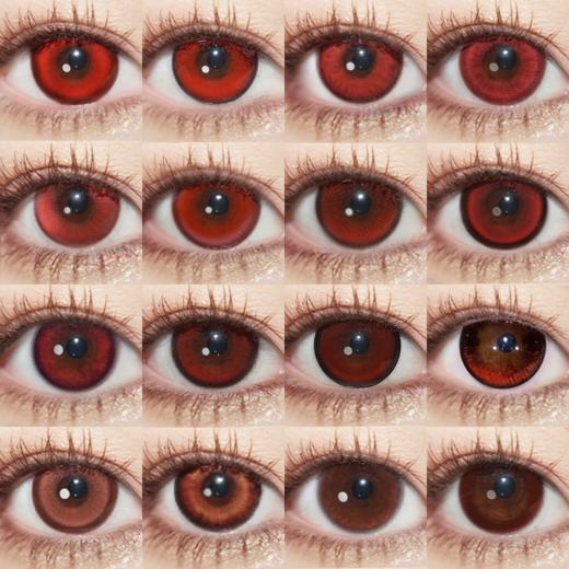 【合集】MyukiCon深红色 COS美瞳 梦泪红/爱意供给/烛光暗恋/复仇蝴蝶/赤红莲/恶魔吟唱/玫瑰墓园/血色蔷薇/女王的救赎/游仙红 恋与深空秦彻/第五人格/绫波丽/IVAN 万圣红棕暗红色系 商品图0