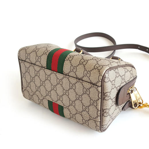 【95新】Gucci古驰Ophidia系列772053小号老花拼红绿条波士顿包单肩手提包女士310326AK13 商品图6