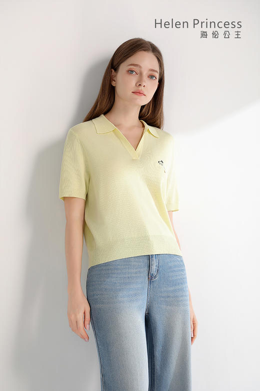POLO领小V短袖上衣 商品图10