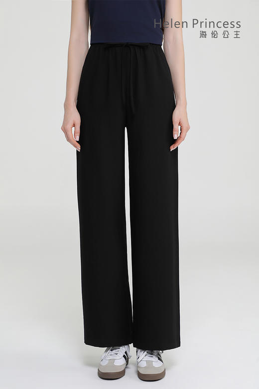 抽绳高腰垂感阔腿裤 商品图4