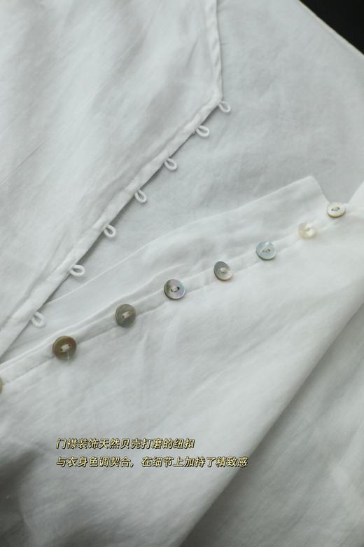 灵动飘逸 拂袖揽仙气 呼吸感七分袖苎麻v领刺绣衬衫 商品图12