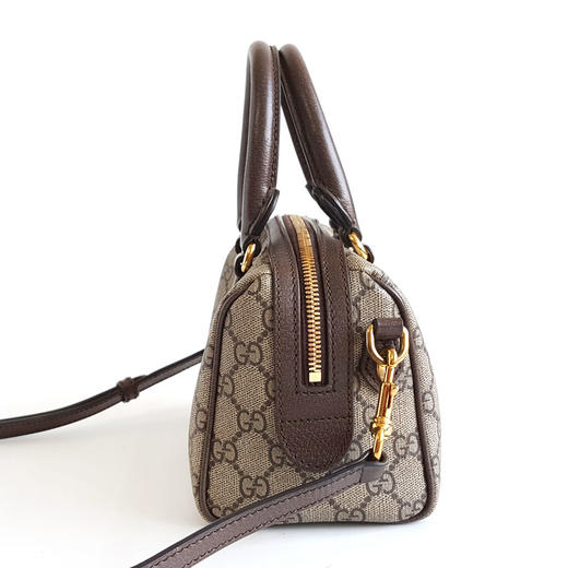 【95新】Gucci古驰Ophidia系列772053小号老花拼红绿条波士顿包单肩手提包女士310326AK13 商品图3