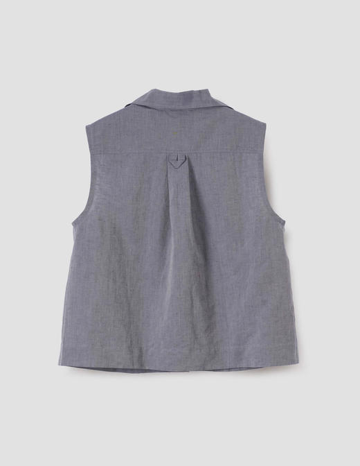 MHL 26SS 雾灰蓝轻量棉麻无袖衬衫 商品图5
