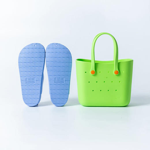 MM 山姆 Home Story女士时尚包包洞洞拖鞋套组 绿色包+紫色鞋 37-38 商品图7