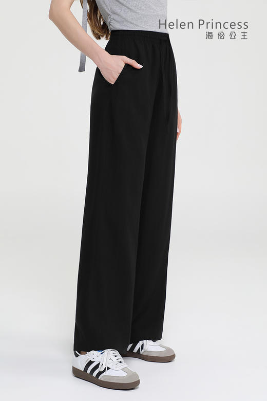 高腰垂感隐形口袋阔腿裤 商品图6