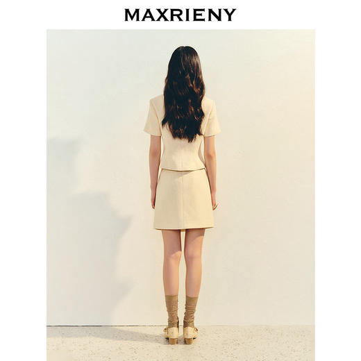 【商场同款】MAXRIENY精致千金风直筒正腰半裙25夏立体花花纱裙子(货号:MC86SK030) 商品图3