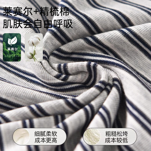 「自」全新升级【铂金会员91/天猫119/差价28】(03313)洛诗琳气质天丝棉条纹背心女2026新款抗菌显瘦U领打底上衣 商品图2