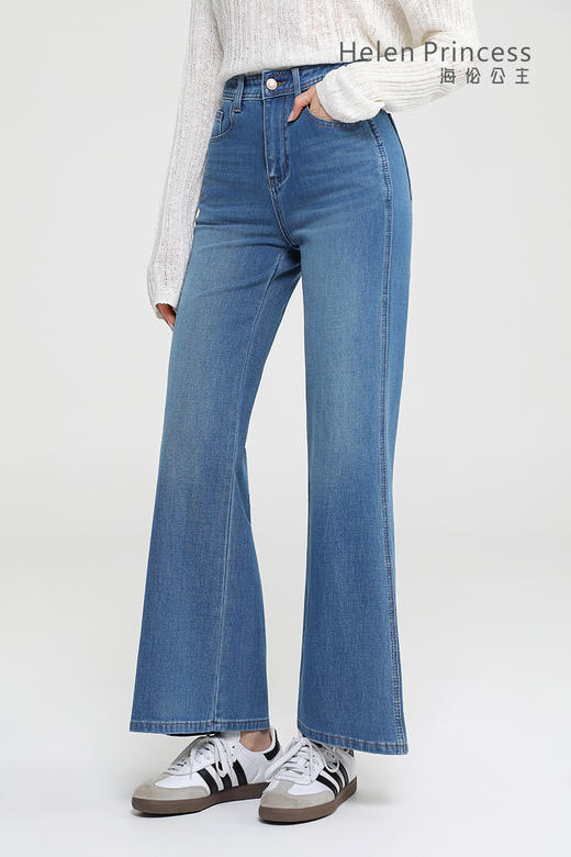 高腰微喇牛仔裤 商品图2