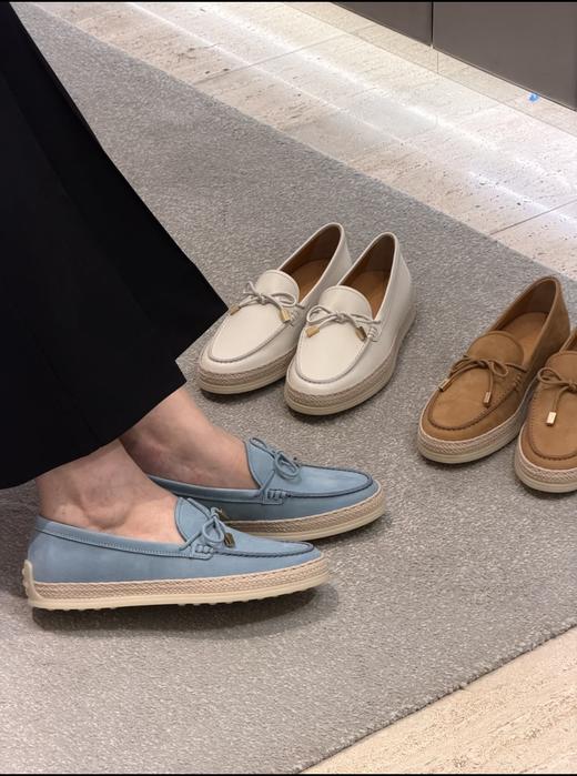 TODS 磨砂皮面草编麻绳底乐福鞋 商品图2