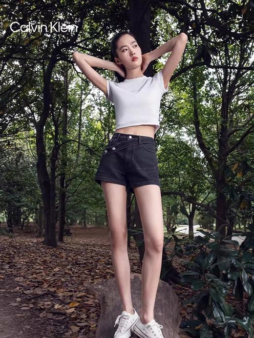 性感露脐tee，小标字母刺绣。杂志写真港风短款圆领t恤女E040666 商品图7