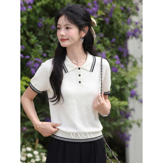 鹿向南【0331/20:00新品前1小时7折限量100件】黑色短袖针织衫 商品图1