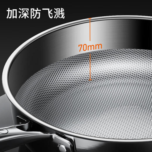 九阳煎锅纯钛0涂层家用炒菜锅钛锅抗粘易洁电磁炉燃气灶通用带盖 商品图6