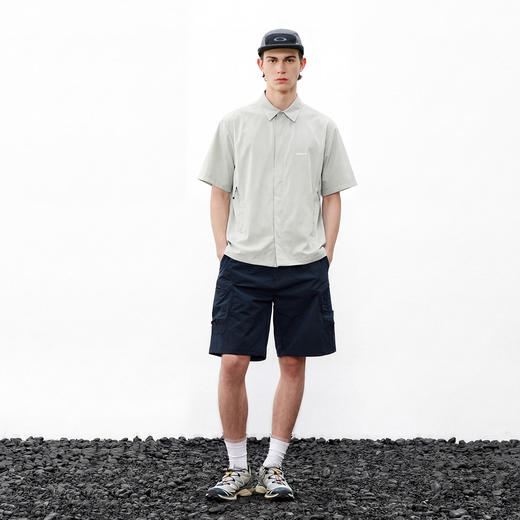 714street夏季户外通勤凉感防晒短袖衬衫男潮牌轻薄宽松半袖衬衣 商品图3