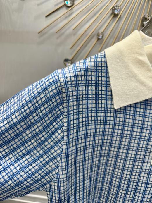 缪缪 26Ss春夏新款 格纹提花短袖Polo针织衫【七天内换货 不支持退货】 商品图4