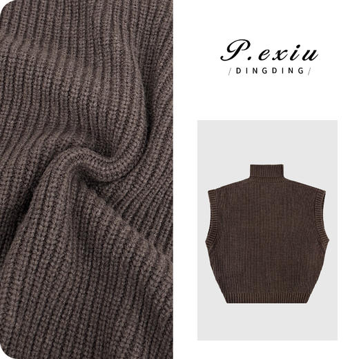 04-2潘依绣丁丁宠粉 羊毛高级感叠穿秋冬半高领无袖针织背心 L2680 商品图0