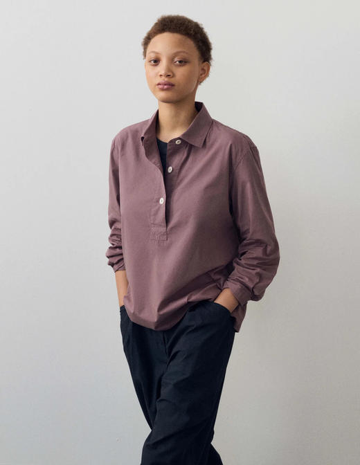 MHL 26SS 矿紫色水洗棉府绸长袖衬衫 商品图0