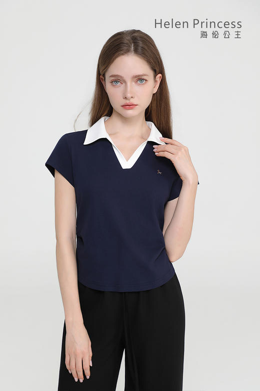 撞色V领 Polo 衫 商品图0