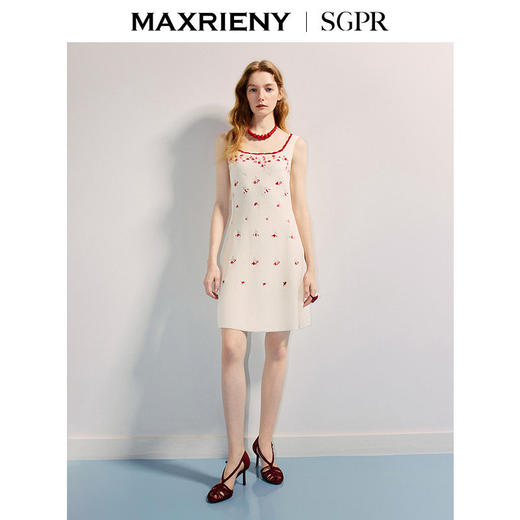 【SGPR】优雅度假连衣裙25夏法式复古无袖a摆针织裙(货号:MU86DR286) 商品图1