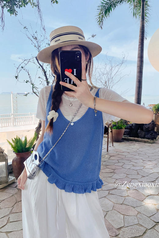 <曾小咸推荐>韩系短袖T恤外穿背心两件套【预售款，预计3-15天！！】 商品图5