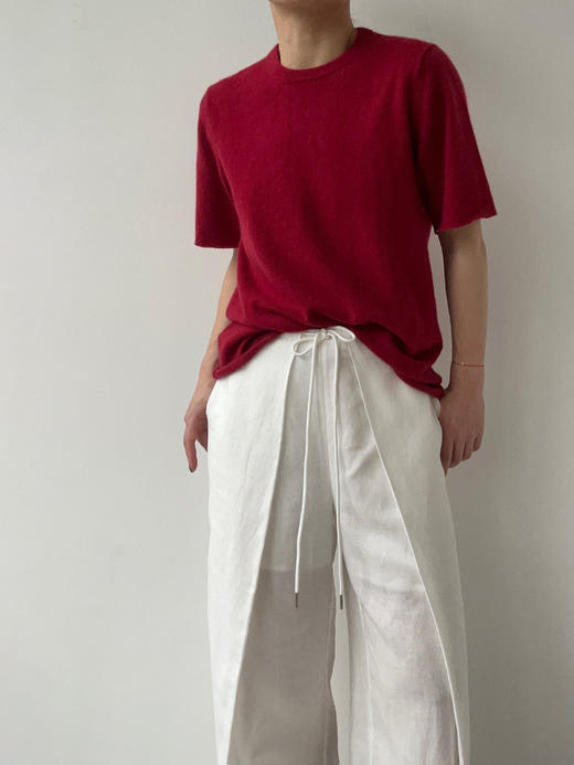 FE｜针织短袖T恤 羊绒 [ 高光红 / 底气红 / 空气蓝 ] 商品图4