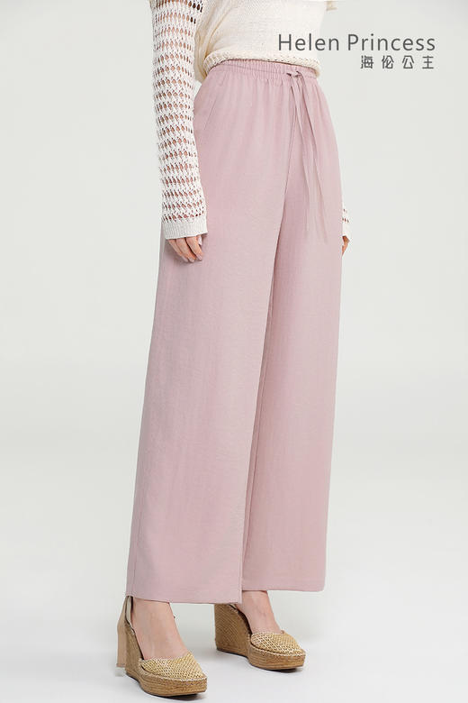 高腰垂感隐形口袋阔腿裤 商品图2